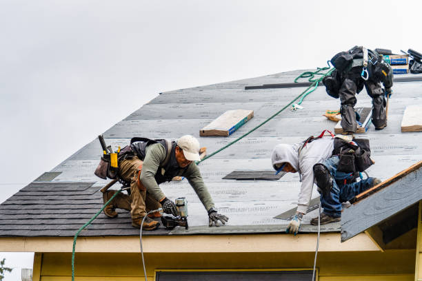 Professional Gutter Installation technician working in Matthews, NC